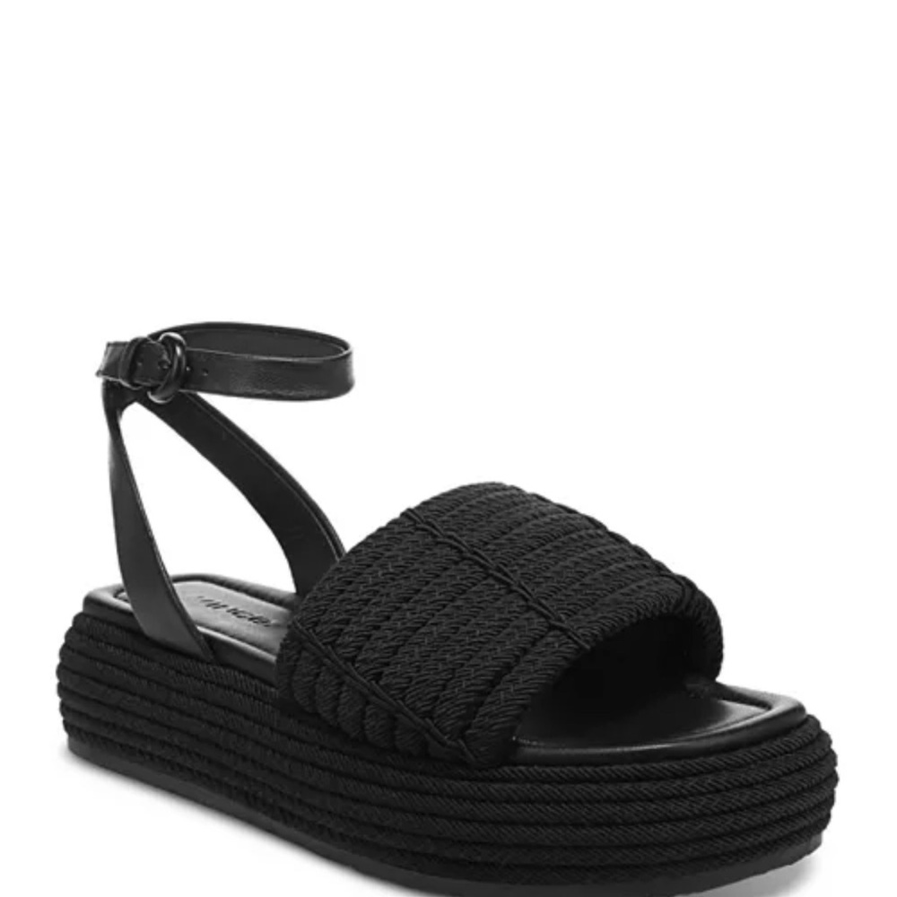 Vince Pali Cord Black Platform Sandals 5.5